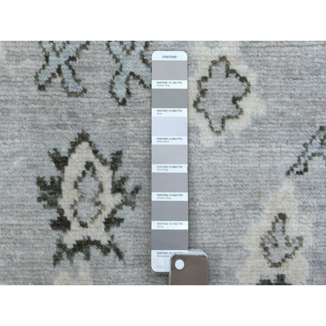 3'0" x 7'10" New Hand Knotted Grey Wool Runner Oriental Rug - MOA10269394