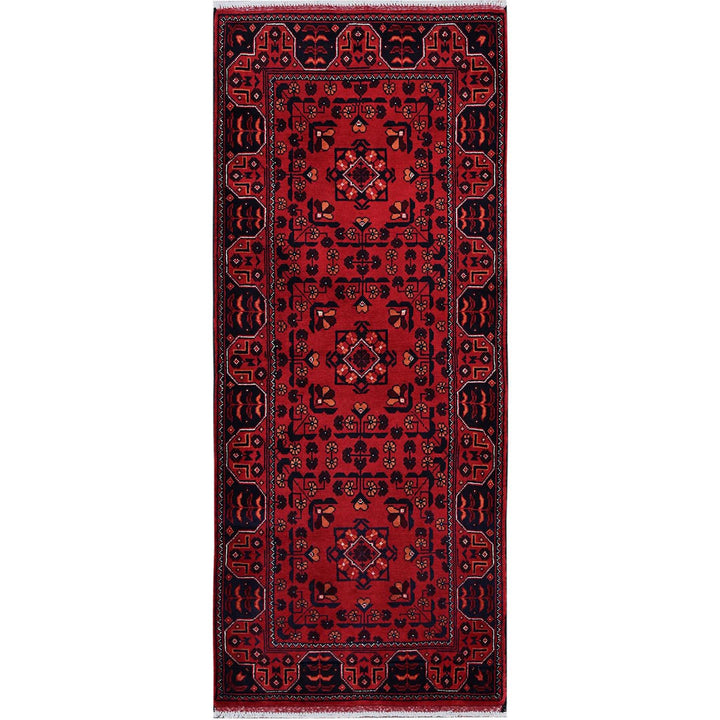 2'3" x 5'4" New Hand Knotted Red Wool Runner Oriental Rug - MOA102693