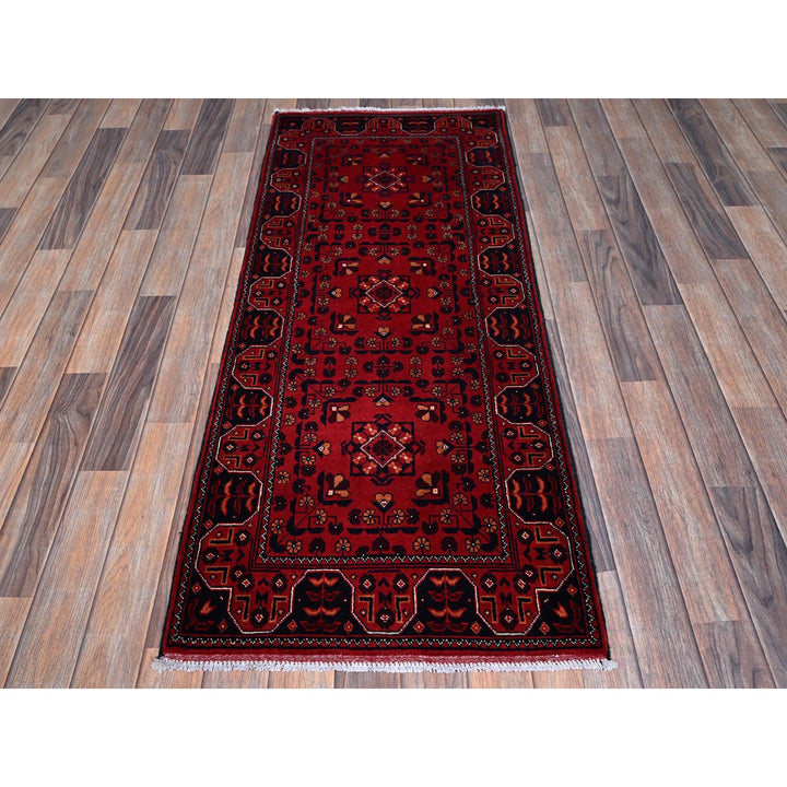 2'3" x 5'4" New Hand Knotted Red Wool Runner Oriental Rug - MOA102693