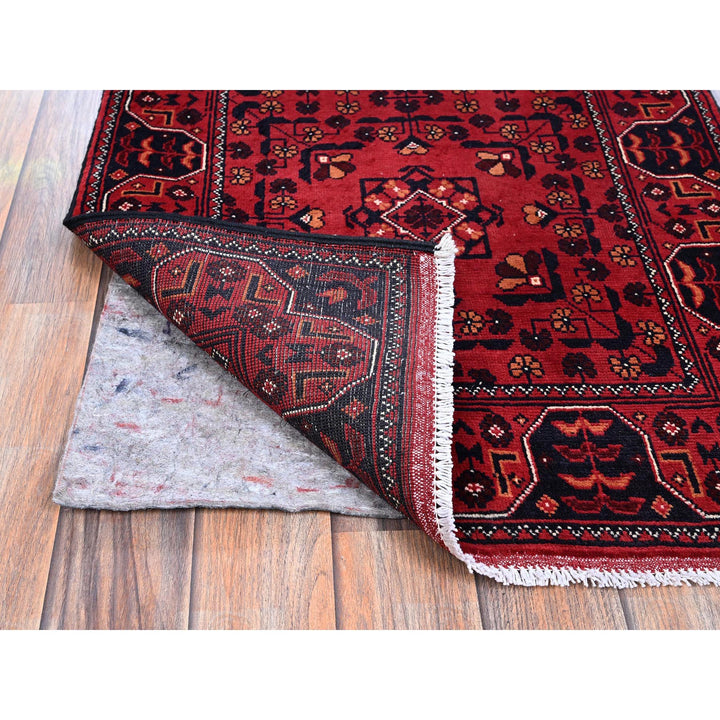 2'3" x 5'4" New Hand Knotted Red Wool Runner Oriental Rug - MOA102693
