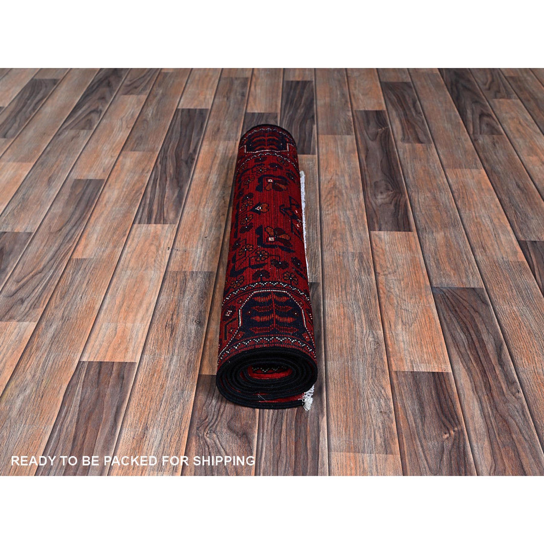 2'3" x 5'4" New Hand Knotted Red Wool Runner Oriental Rug - MOA102693