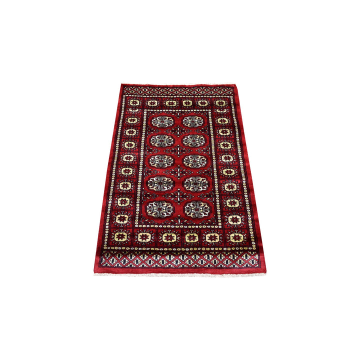 2'6" x 3'10" New Hand Knotted Red Wool Rectangle Oriental Rug - MOA10269441