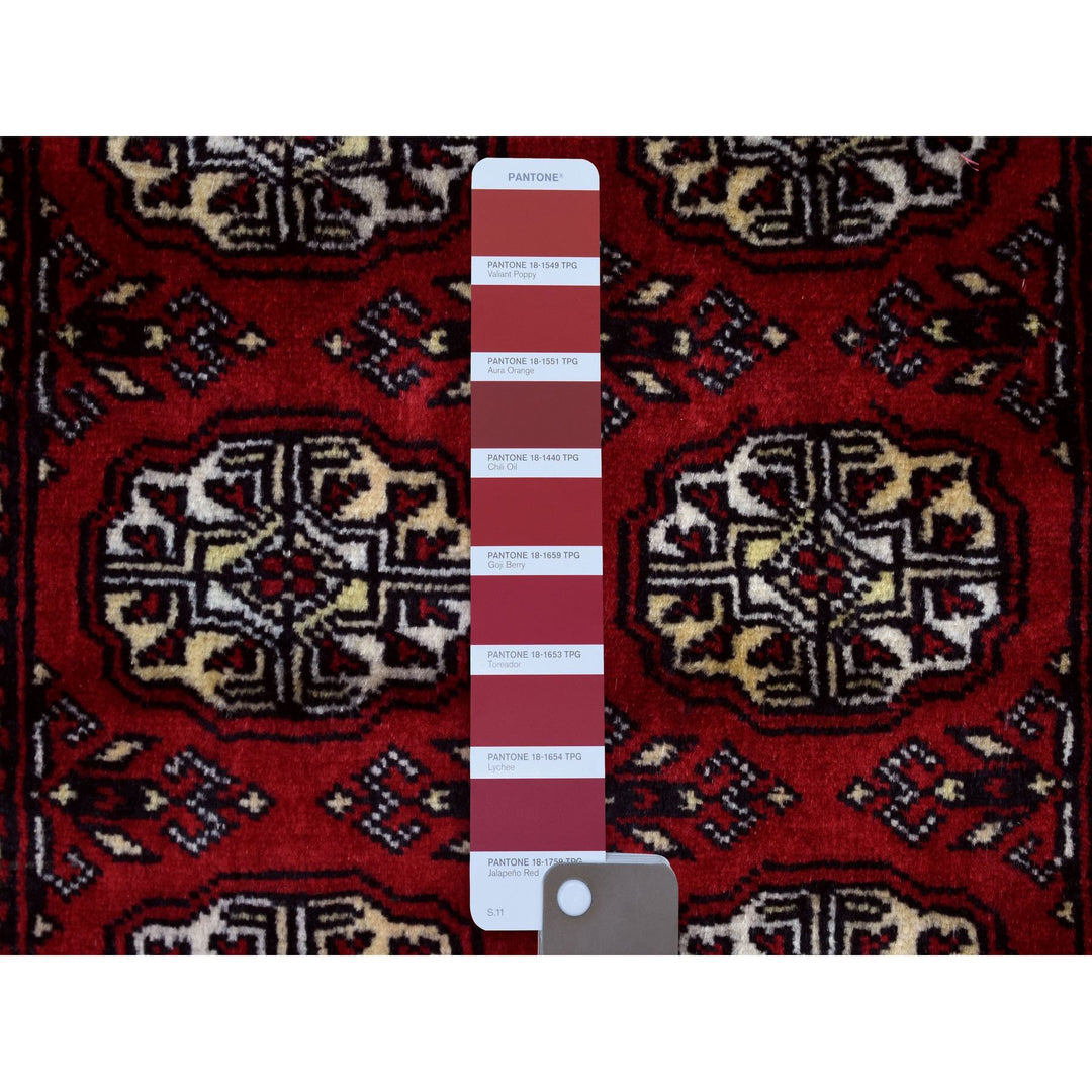 2'6" x 3'10" New Hand Knotted Red Wool Rectangle Oriental Rug - MOA10269441