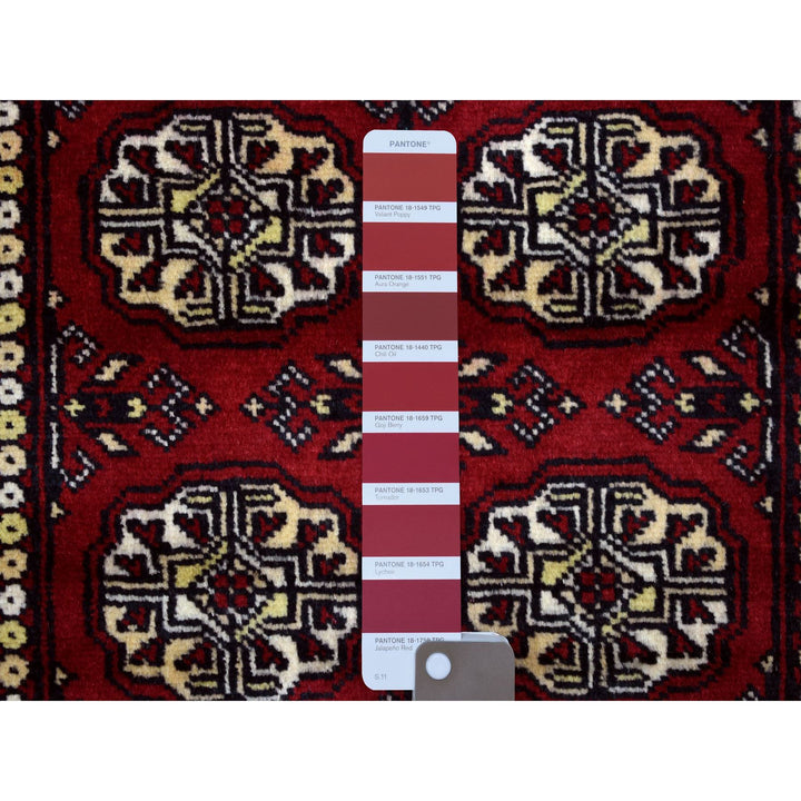 2'6" x 4'2" New Hand Knotted Red Cotton Rectangle Oriental Rug - MOA10269443