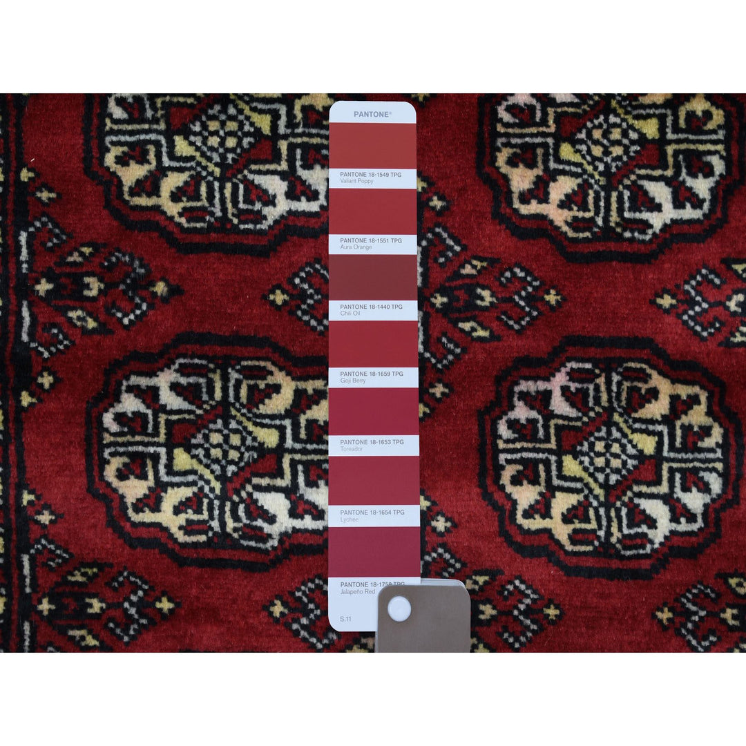 2'6" x 4'3" New Hand Knotted Red Wool Rectangle Oriental Rug - MOA10269447