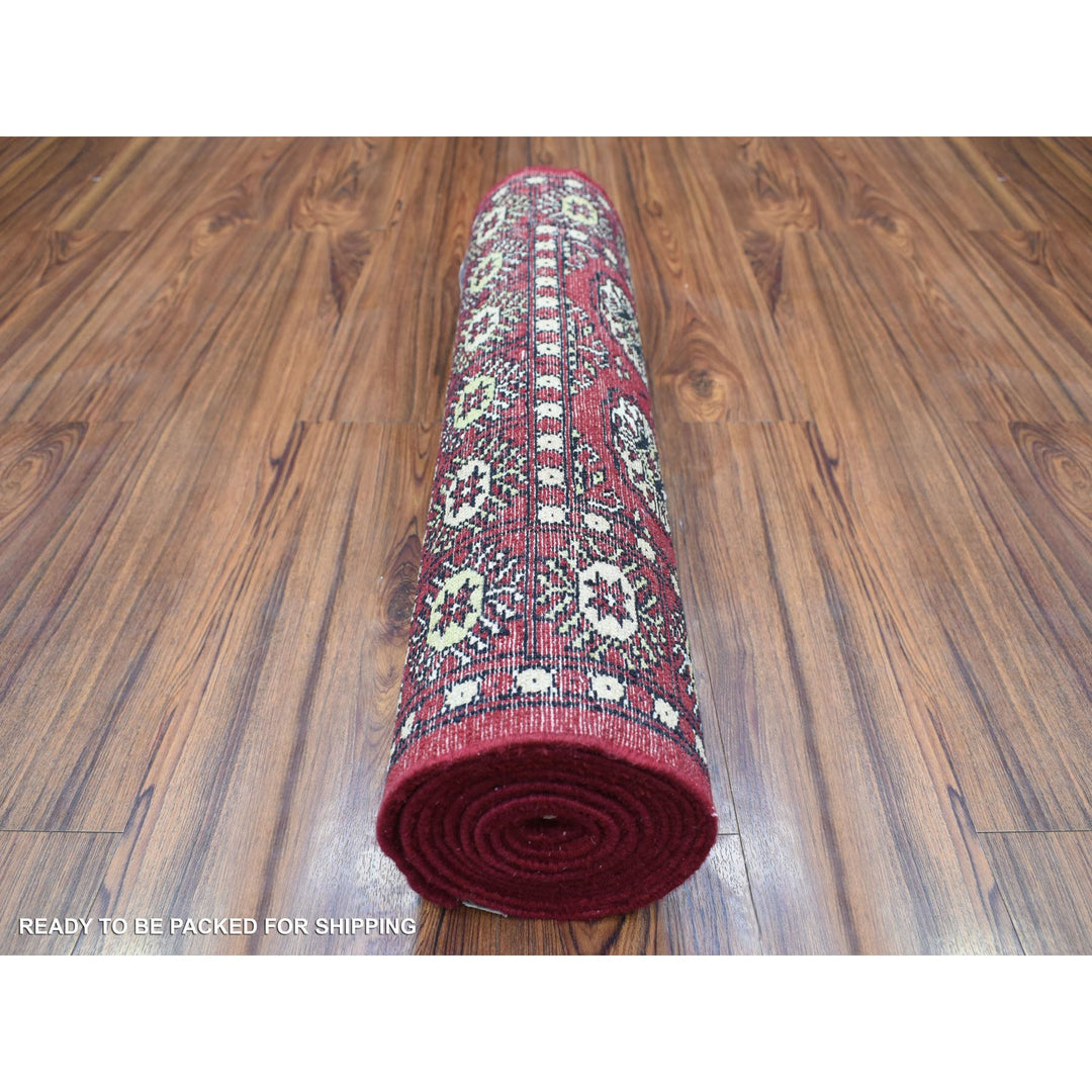 2'4" x 9'8" New Hand Knotted Red Wool Runner Oriental Rug - MOA10269452