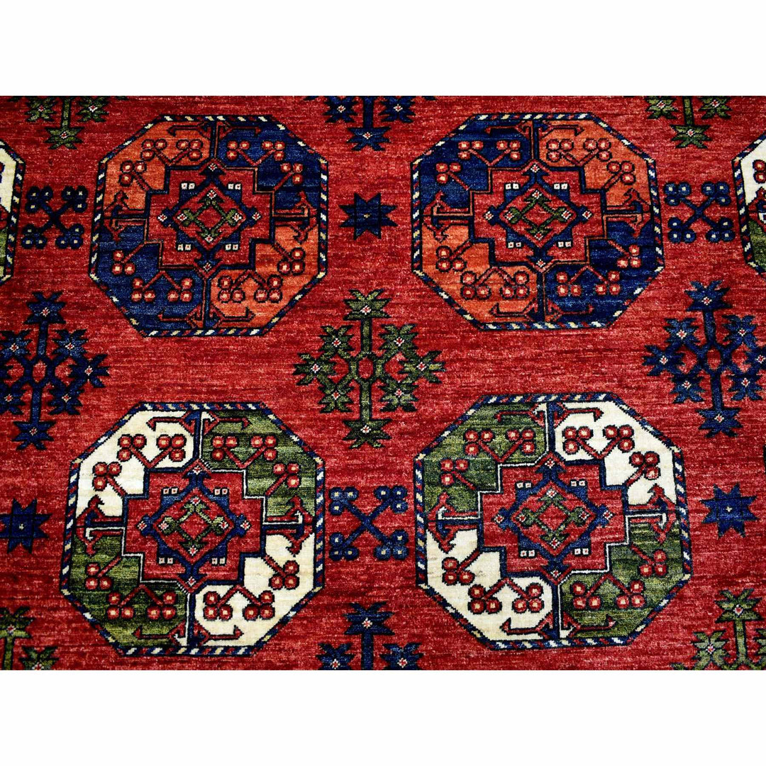 10'0" x 13'9" New Hand Knotted Red Wool Rectangle Oriental Rug - MOA10269531