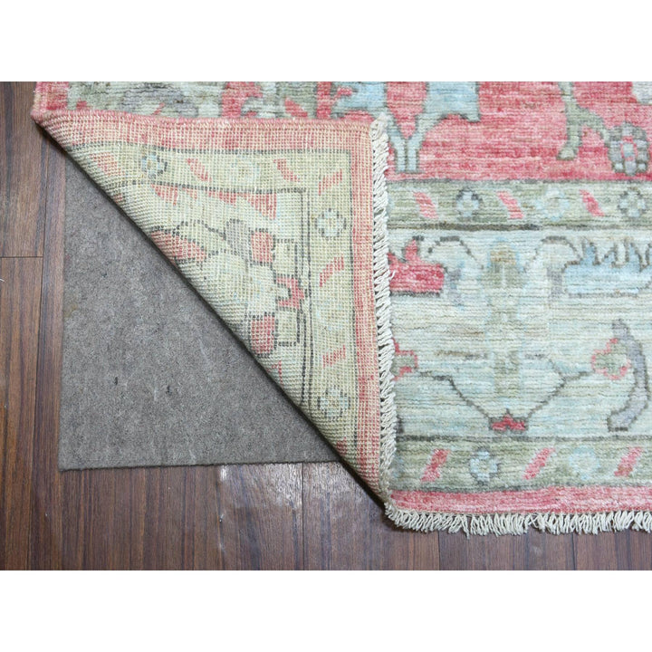 5'10" x 9'0" New Hand Knotted Pink Wool Rectangle Oriental Rug - MOA10269576