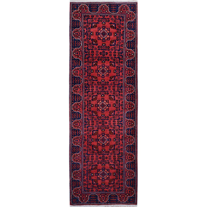 2'4" x 7'0" New Hand Knotted Red Wool Runner Oriental Rug - MOA102695