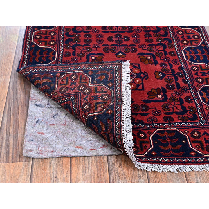 2'4" x 7'0" New Hand Knotted Red Wool Runner Oriental Rug - MOA102695