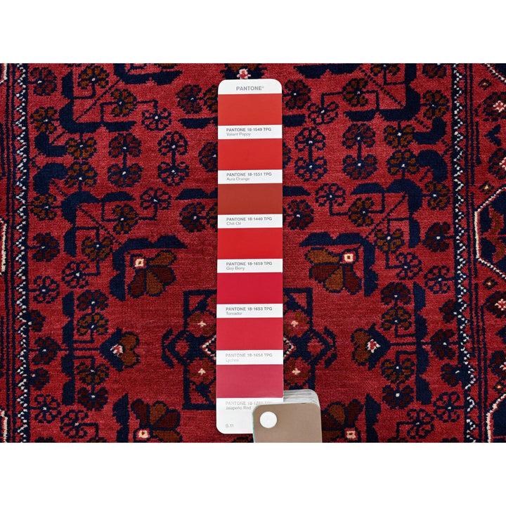2'4" x 7'0" New Hand Knotted Red Wool Runner Oriental Rug - MOA102695