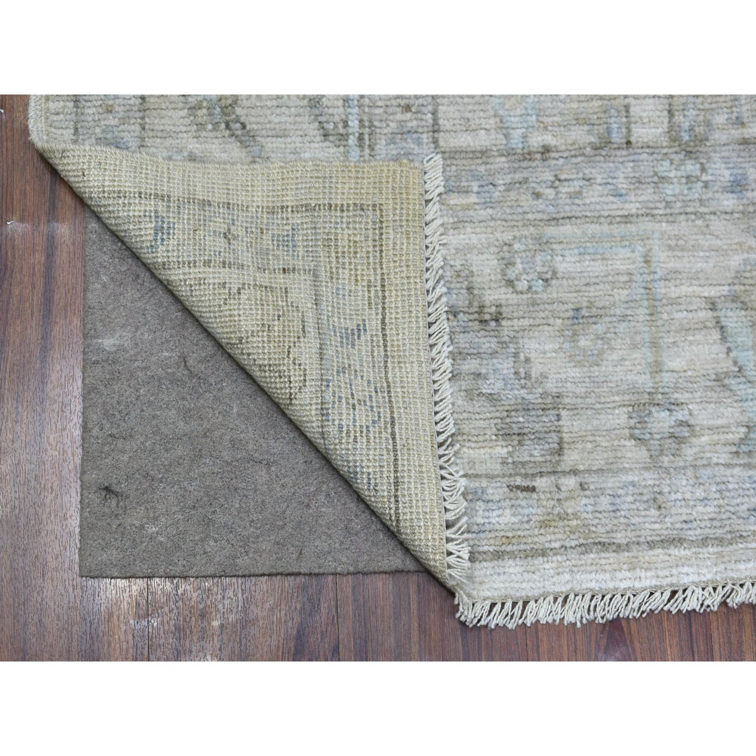 6'0" x 9'1" New Hand Knotted Beige Wool Rectangle Oriental Rug - MOA10269684