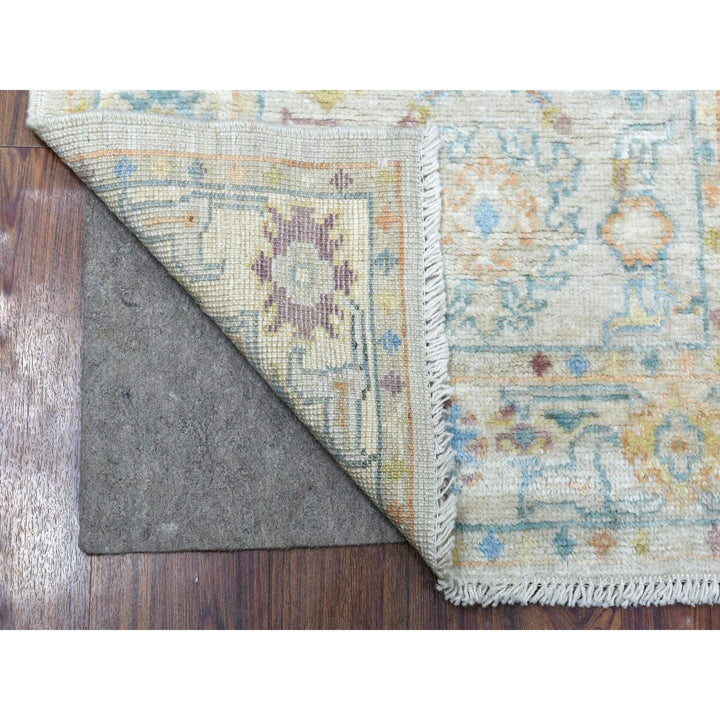 2'8" x 9'9" New Hand Knotted Grey Wool Runner Oriental Rug - MOA10269852