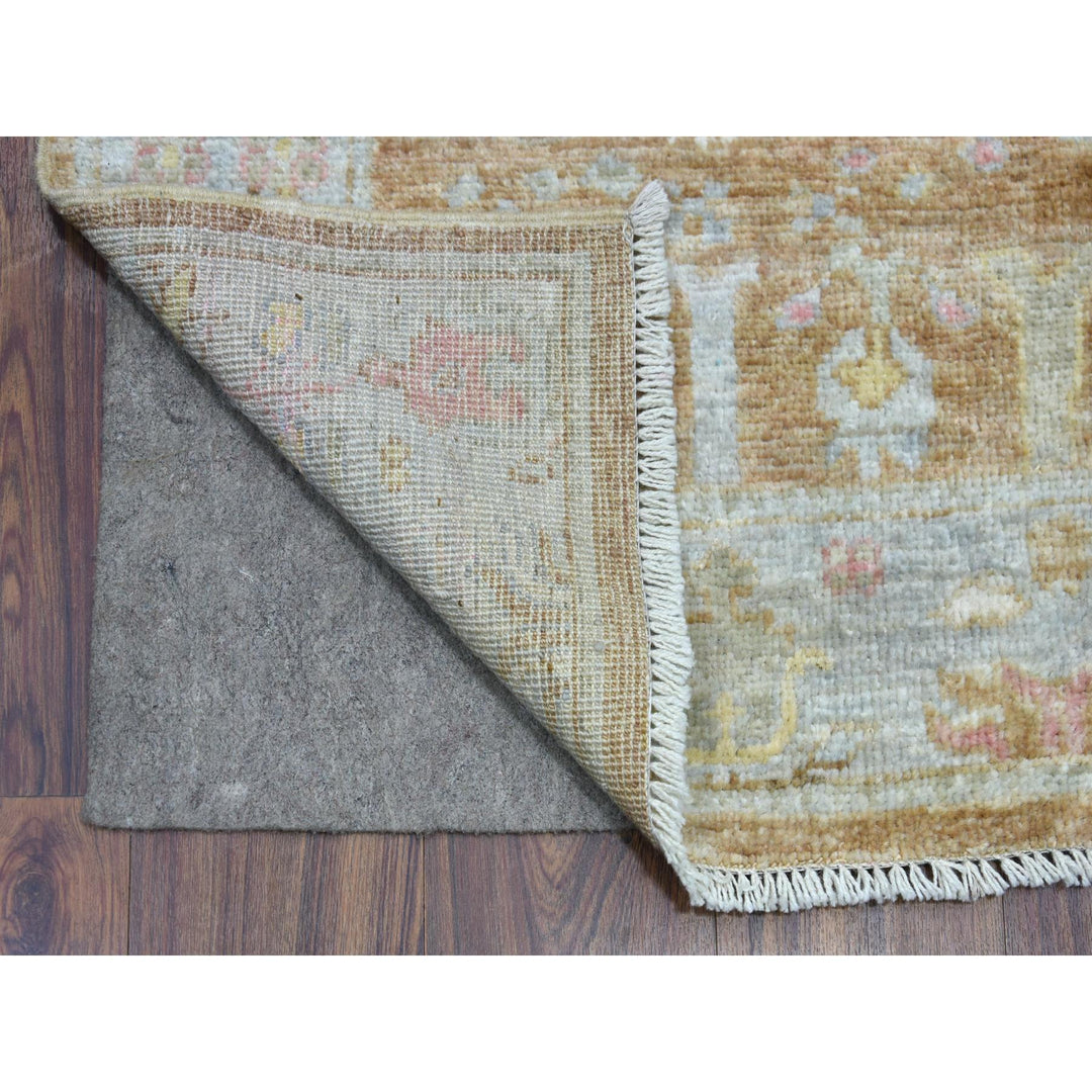 2'7" x 17'2" New Hand Knotted Brown Wool Runner Oriental Rug - MOA10269861