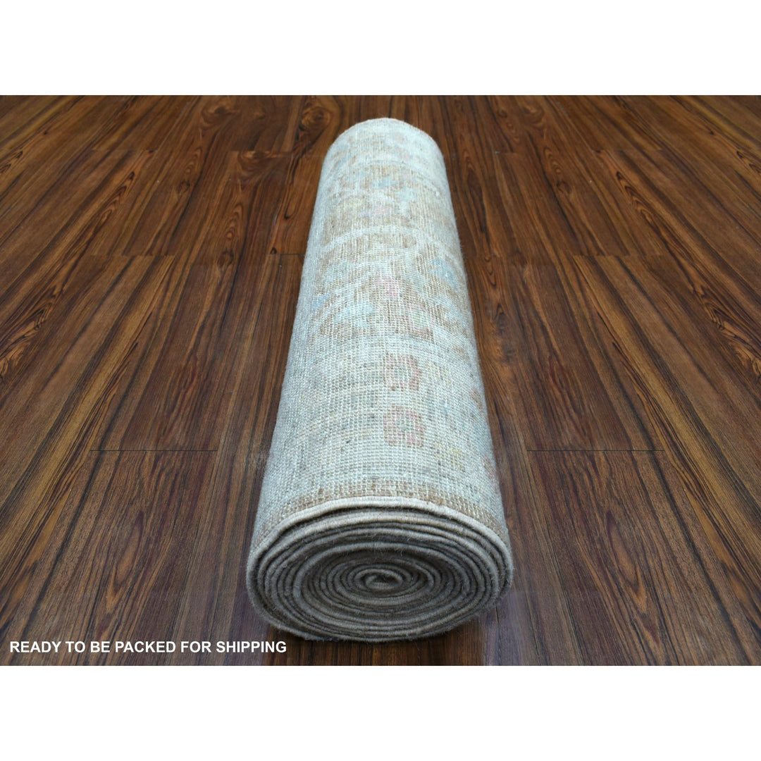 2'9" x 19'5" New Hand Knotted Brown Wool Runner Oriental Rug - MOA10269877