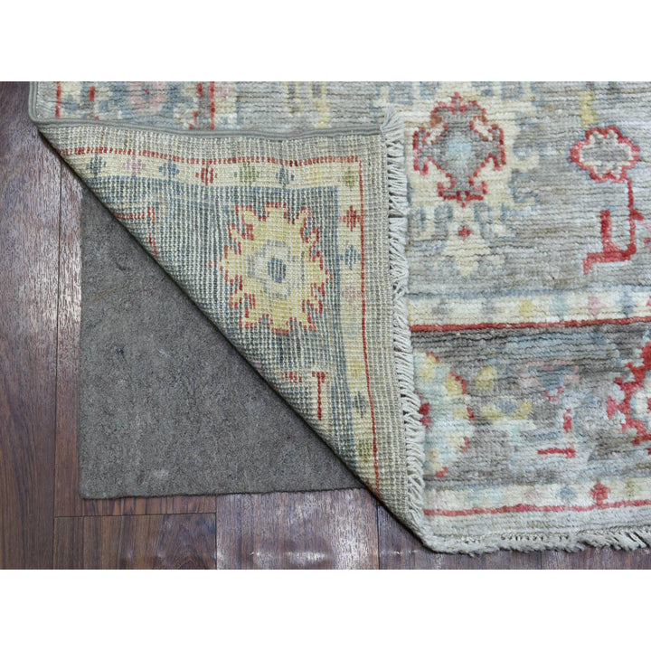 2'7" x 12'2" New Hand Knotted Grey Wool Runner Oriental Rug - MOA10269882