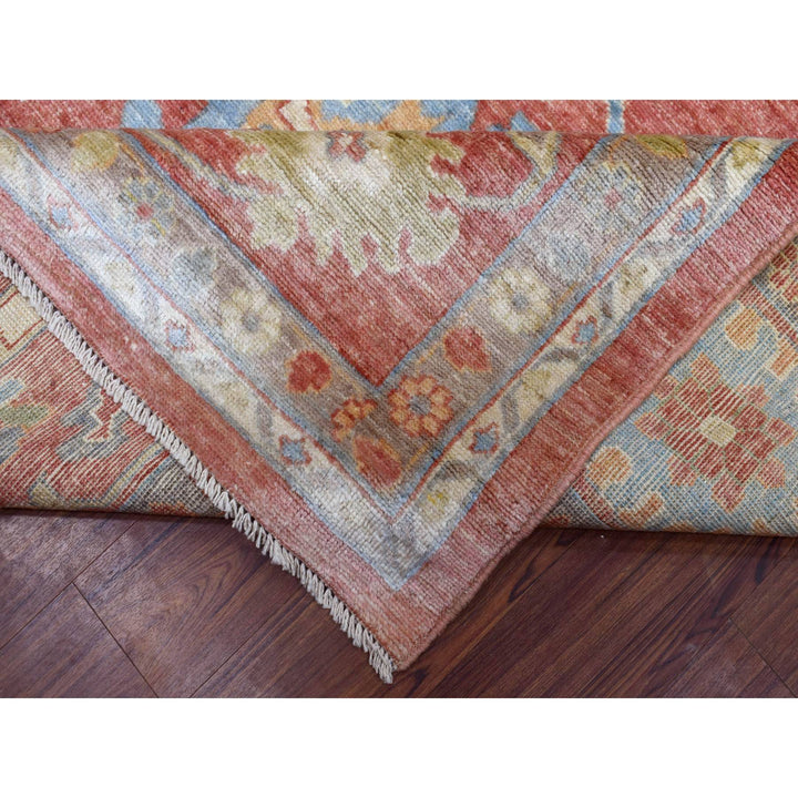 11'10" x 14'3" New Hand Knotted Pink Wool Rectangle Oriental Rug - MOA10269899