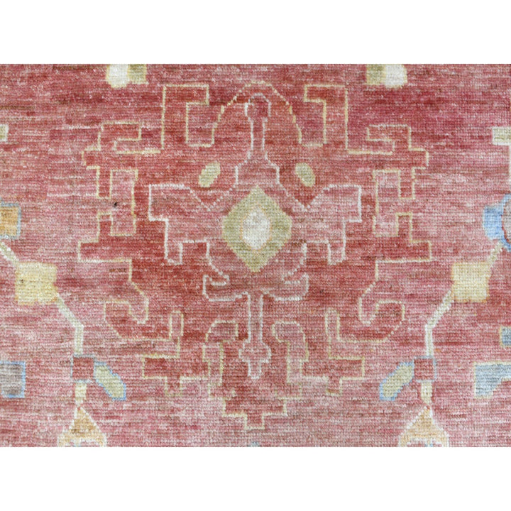 11'10" x 14'3" New Hand Knotted Pink Wool Rectangle Oriental Rug - MOA10269899