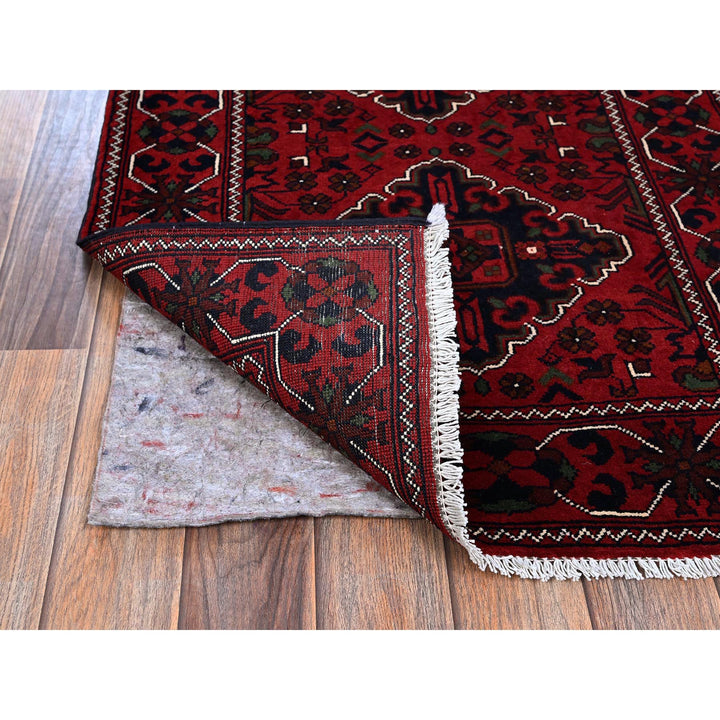 2'4" x 5'8" New Hand Knotted Red Wool Runner Oriental Rug - MOA102698