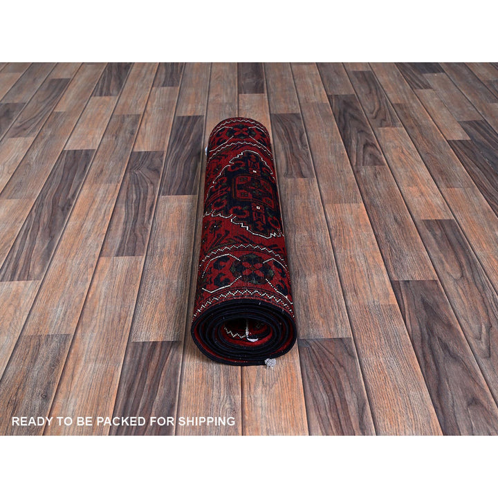 2'4" x 5'8" New Hand Knotted Red Wool Runner Oriental Rug - MOA102698