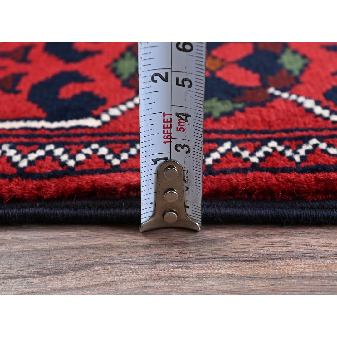 2'4" x 5'8" New Hand Knotted Red Wool Runner Oriental Rug - MOA102698