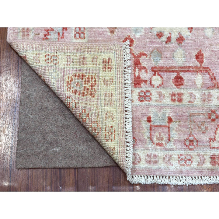 4'1" x 5'10" New Hand Knotted Pink Wool Rectangle Oriental Rug - MOA10269946