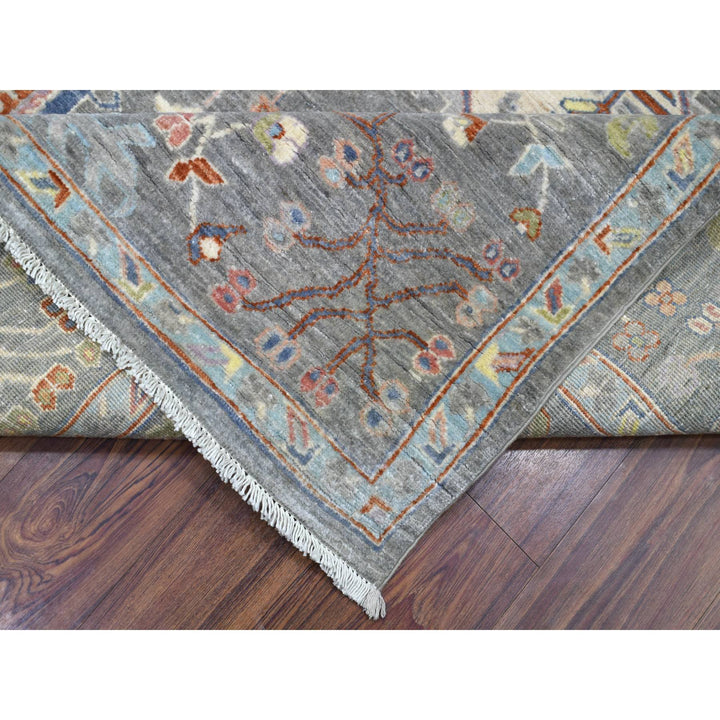 8'1" x 9'5" New Hand Knotted Grey Wool Rectangle Oriental Rug - MOA10269980