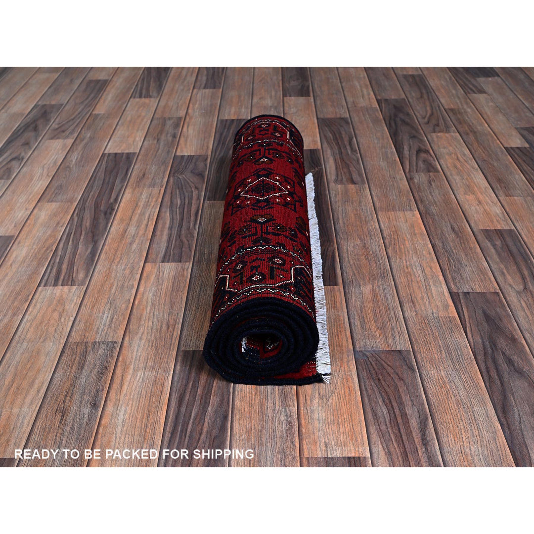 2'3" x 6'2" New Hand Knotted Red Wool Runner Oriental Rug - MOA102699