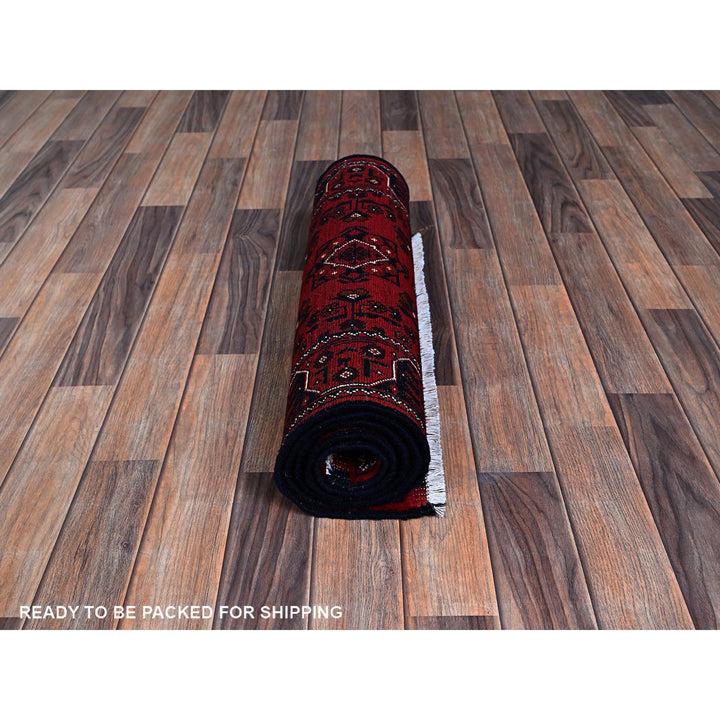 2'3" x 6'2" New Hand Knotted Red Wool Runner Oriental Rug - MOA102699