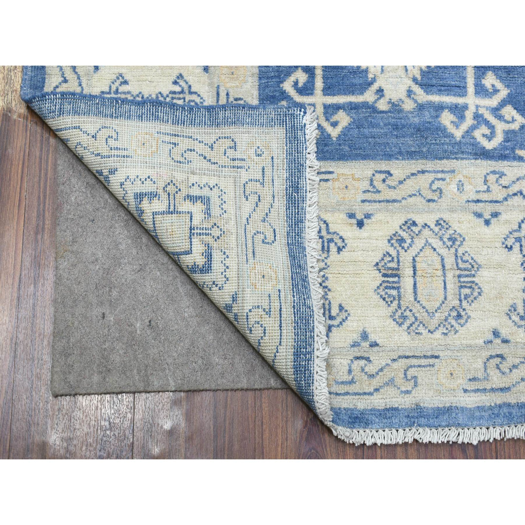 6'0" x 8'8" New Hand Knotted Blue Wool Rectangle Oriental Rug - MOA10270004