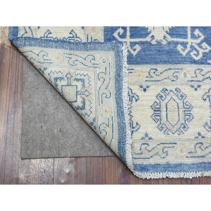 6'0" x 8'8" New Hand Knotted Blue Wool Rectangle Oriental Rug - MOA10270004