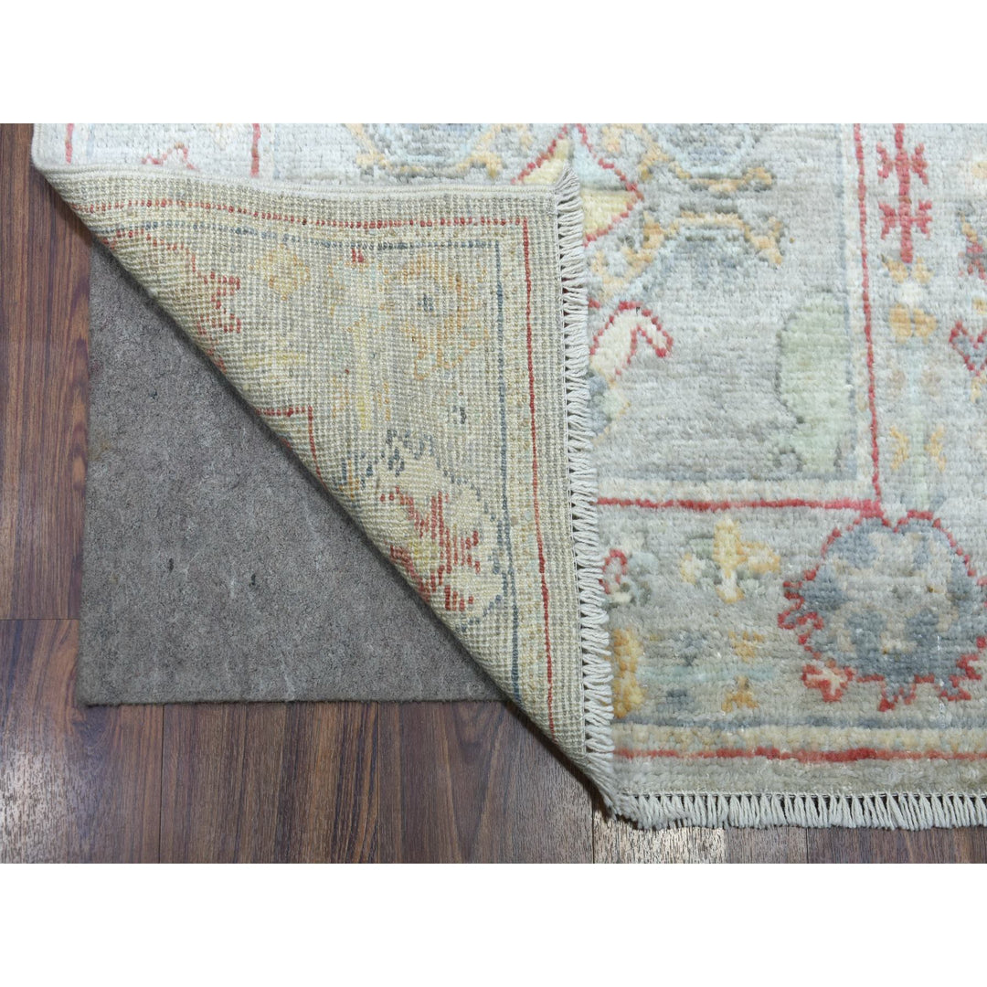 2'8" x 19'6" New Hand Knotted Grey Wool Runner Oriental Rug - MOA10270050