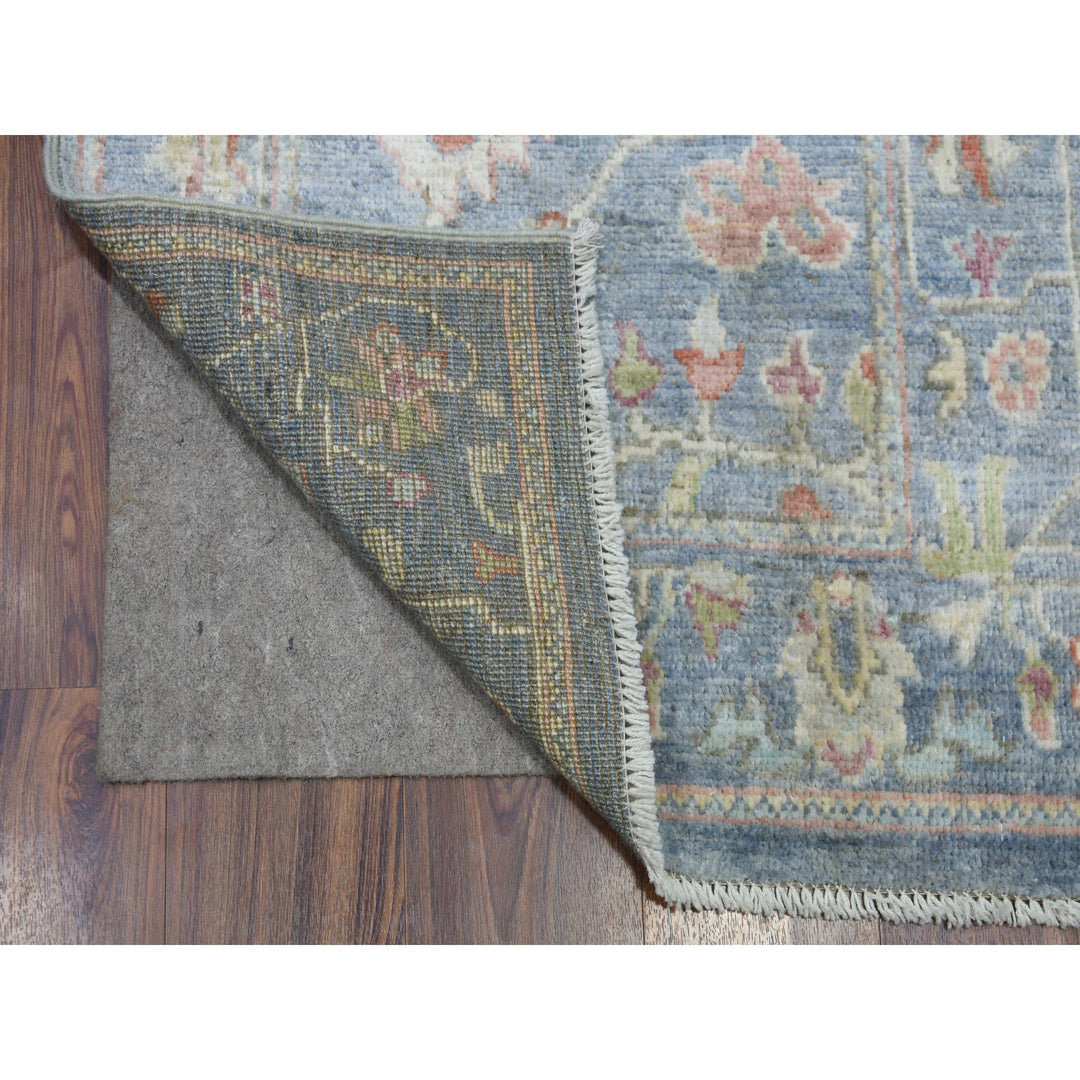 2'6" x 19'2" New Hand Knotted Blue Wool Runner Oriental Rug - MOA10270052