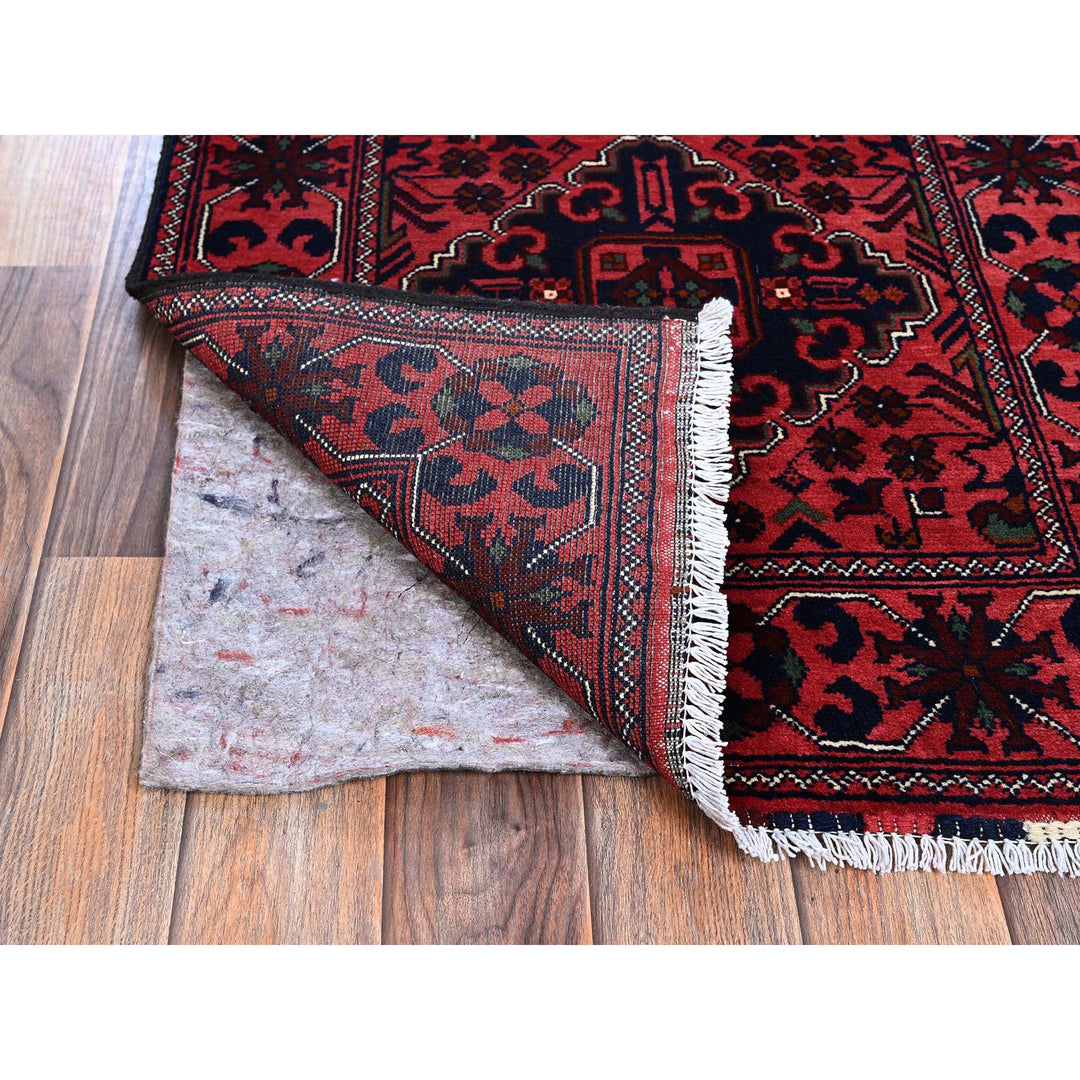 2'3" x 6'11" New Hand Knotted Red Wool Runner Oriental Rug - MOA102700