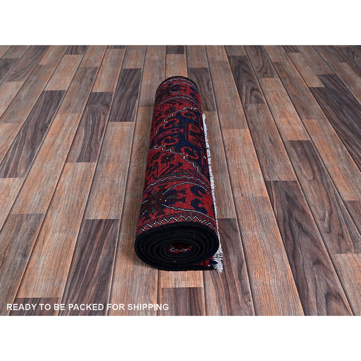 2'3" x 6'11" New Hand Knotted Red Wool Runner Oriental Rug - MOA102700