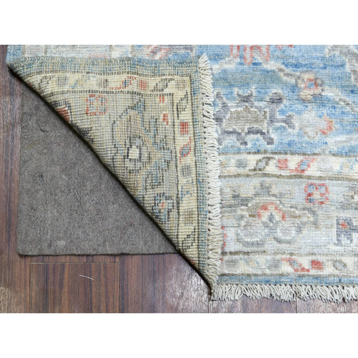 3'0" x 12'7" New Hand Knotted Blue Wool Runner Oriental Rug - MOA10270103