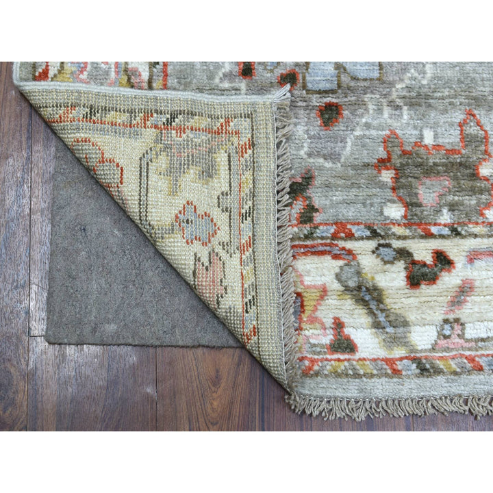 2'7" x 9'8" New Hand Knotted Grey Wool Runner Oriental Rug - MOA10270108