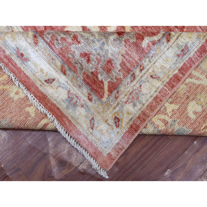 11'9" x 14'8" New Hand Knotted Pink Wool Rectangle Oriental Rug - MOA10270140