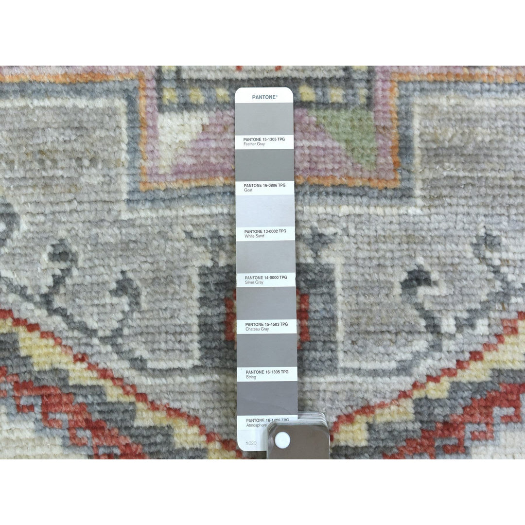 3'0" x 12'0" New Hand Knotted Grey Wool Runner Oriental Rug - MOA10270181