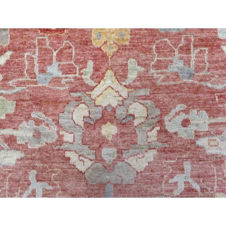 11'7" x 14'6" New Hand Knotted Red Wool Rectangle Oriental Rug - MOA10270194