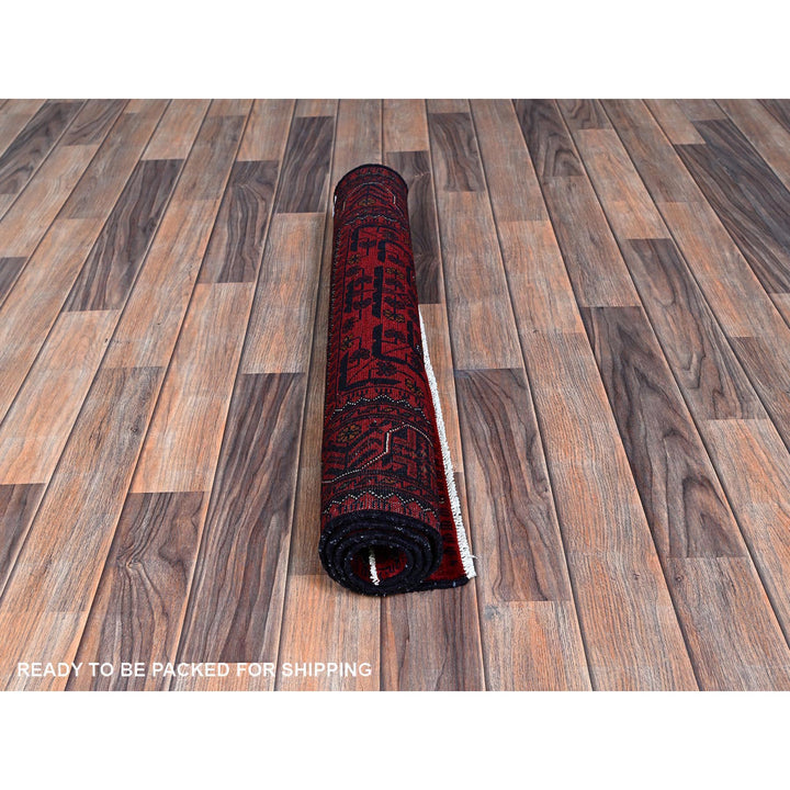 2'8" x 4'0" New Hand Knotted Red Wool Rectangle Oriental Rug - MOA102701