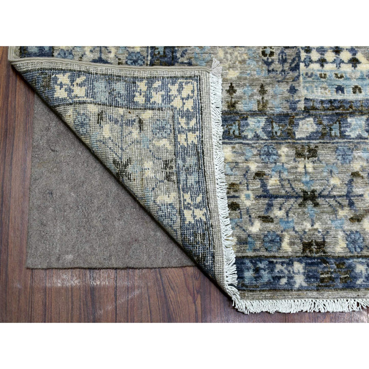 6'0" x 9'5" New Hand Knotted Grey Wool Rectangle Oriental Rug - MOA10270221