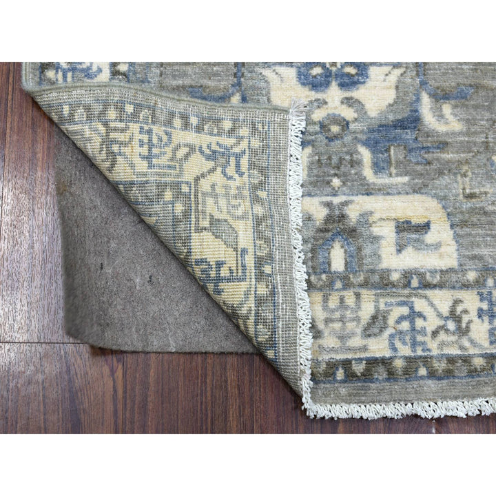 2'6" x 11'6" New Hand Knotted Grey Wool Runner Oriental Rug - MOA10270226