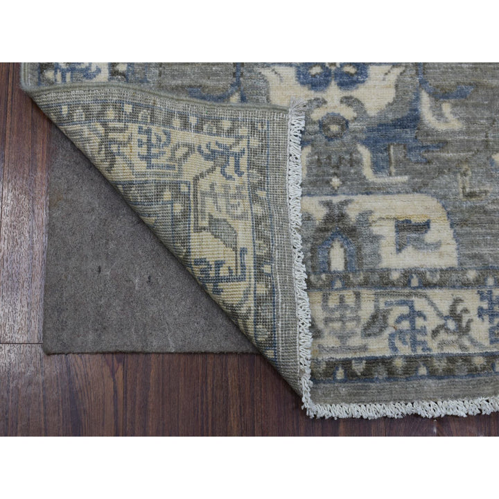 2'6" x 11'6" New Hand Knotted Grey Wool Runner Oriental Rug - MOA10270226