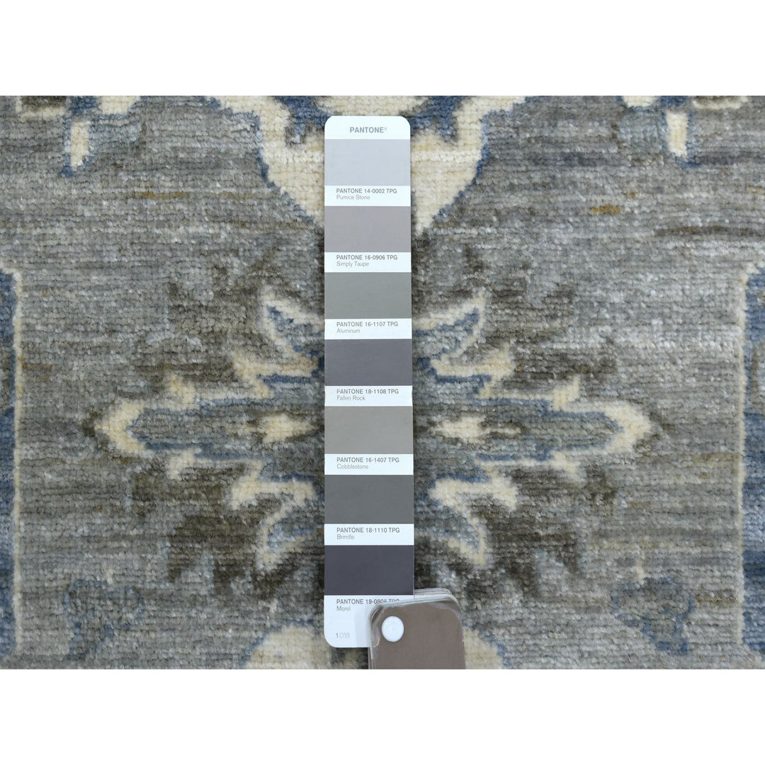 2'6" x 11'6" New Hand Knotted Grey Wool Runner Oriental Rug - MOA10270226