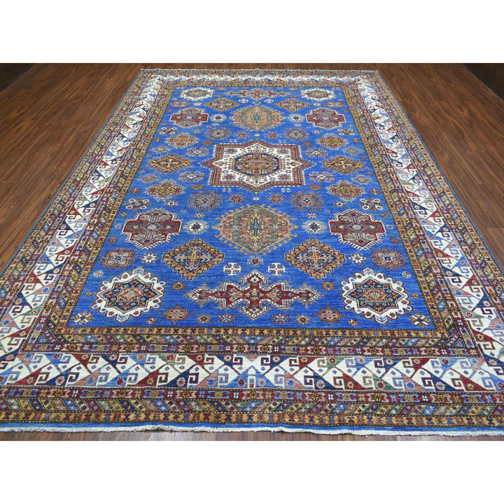 8'8" x 12'4" New Hand Knotted Blue Wool Rectangle Oriental Rug - MOA10270233