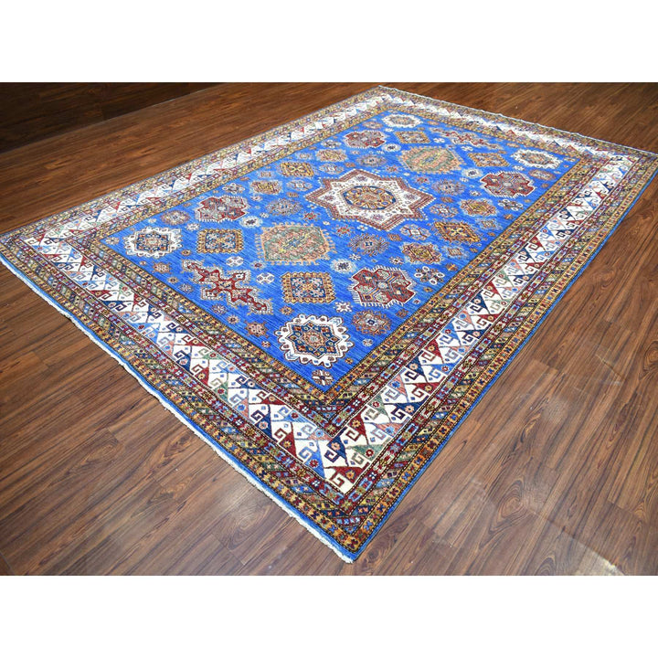 8'8" x 12'4" New Hand Knotted Blue Wool Rectangle Oriental Rug - MOA10270233