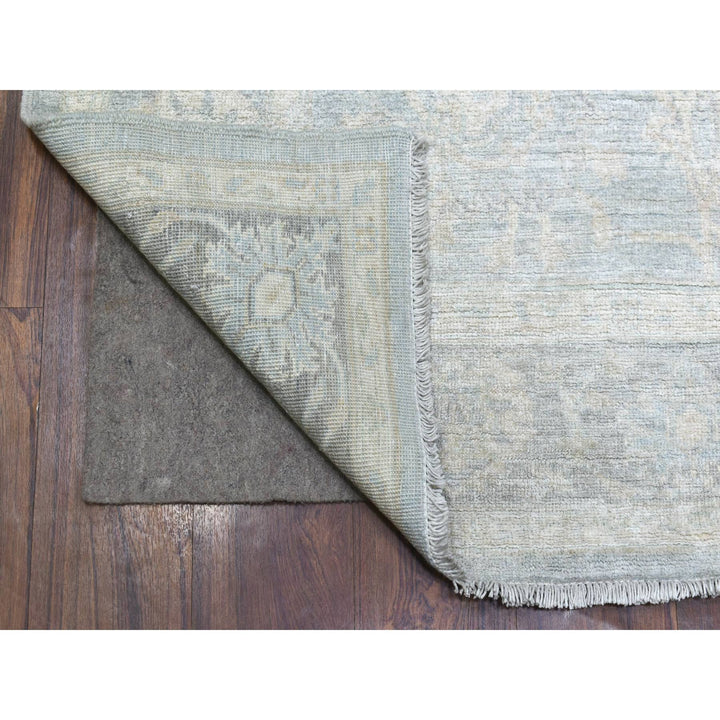 6'0" x 8'9" New Hand Knotted Grey Wool Rectangle Oriental Rug - MOA10270253