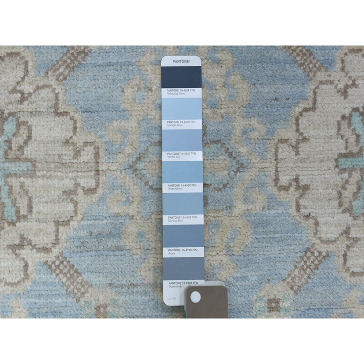 2'9" x 15'0" New Hand Knotted Blue Wool Runner Oriental Rug - MOA10270267