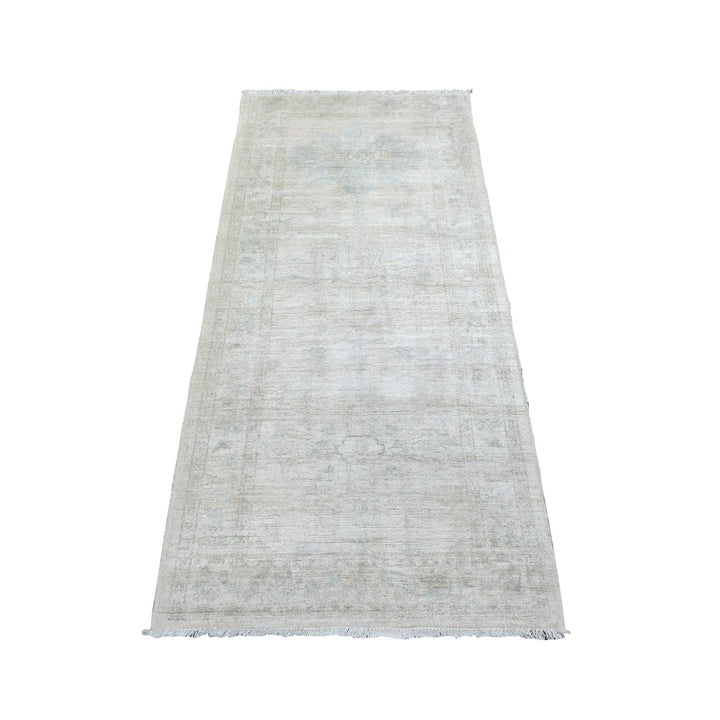 2'7" x 5'10" New Hand Knotted Ivory Wool Runner Oriental Rug - MOA10270268